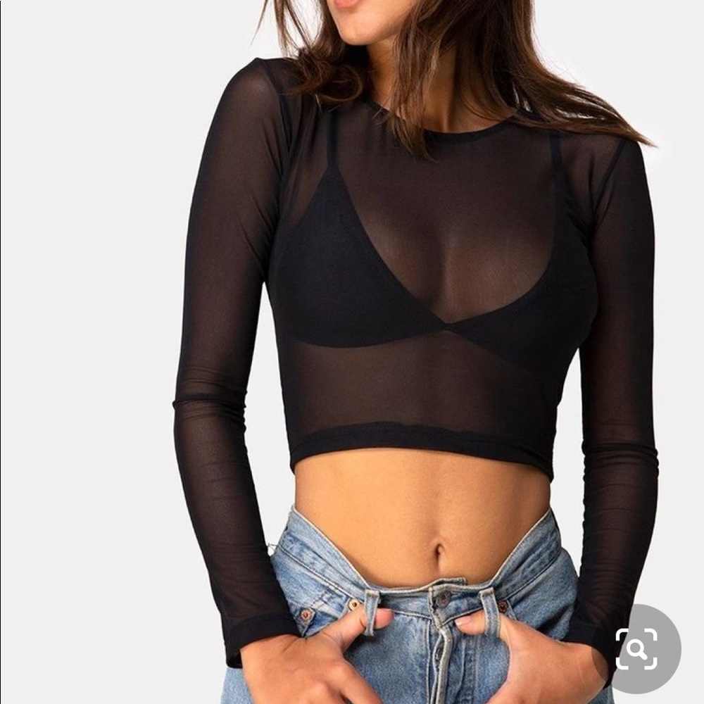 MESHED CROPPED TOP